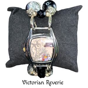 Victorian Heart Upcycled Bracelet -Handcrafted